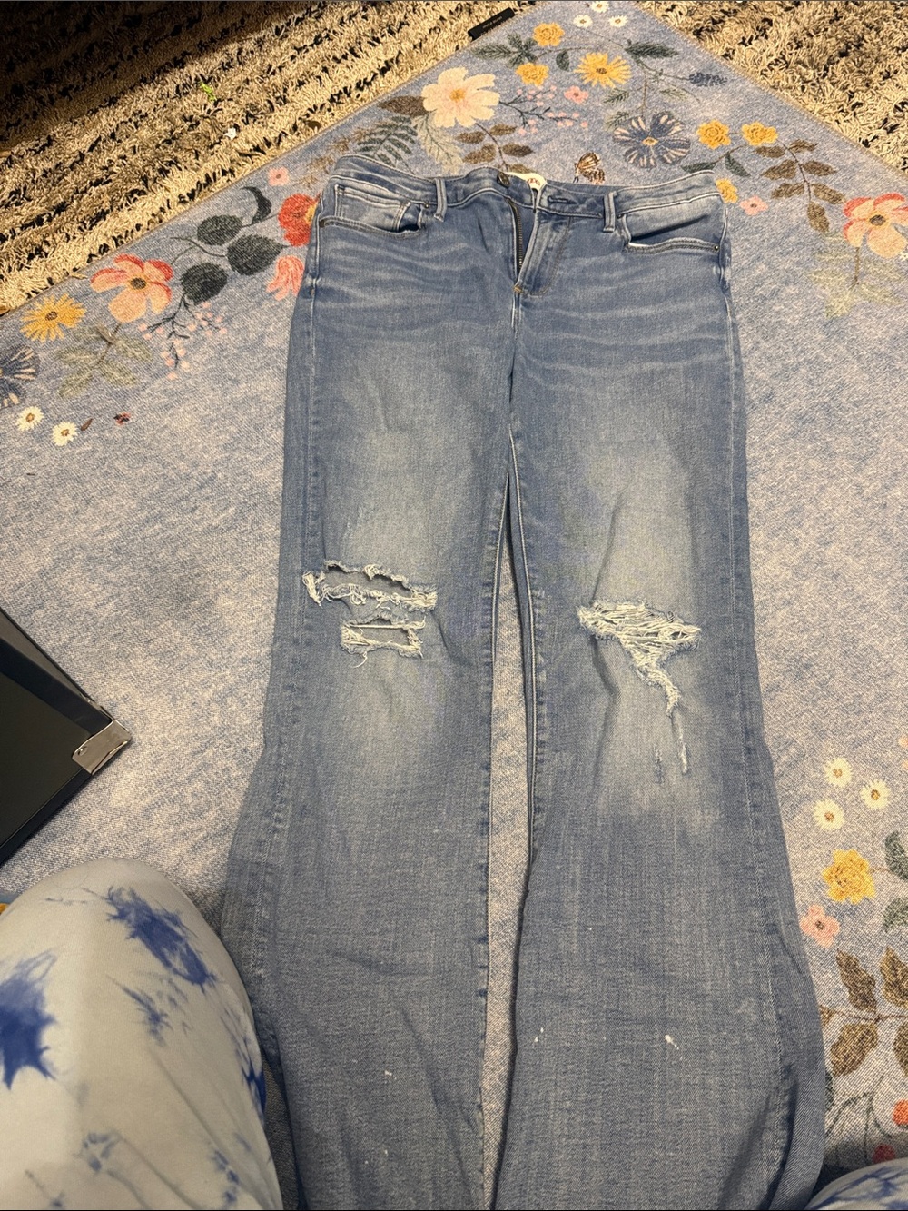 DRIFTWOOD Light Blue Distressed Flare Jeans